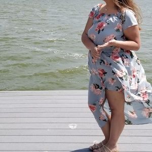 Floral Layered Maxi with Shorts Dress